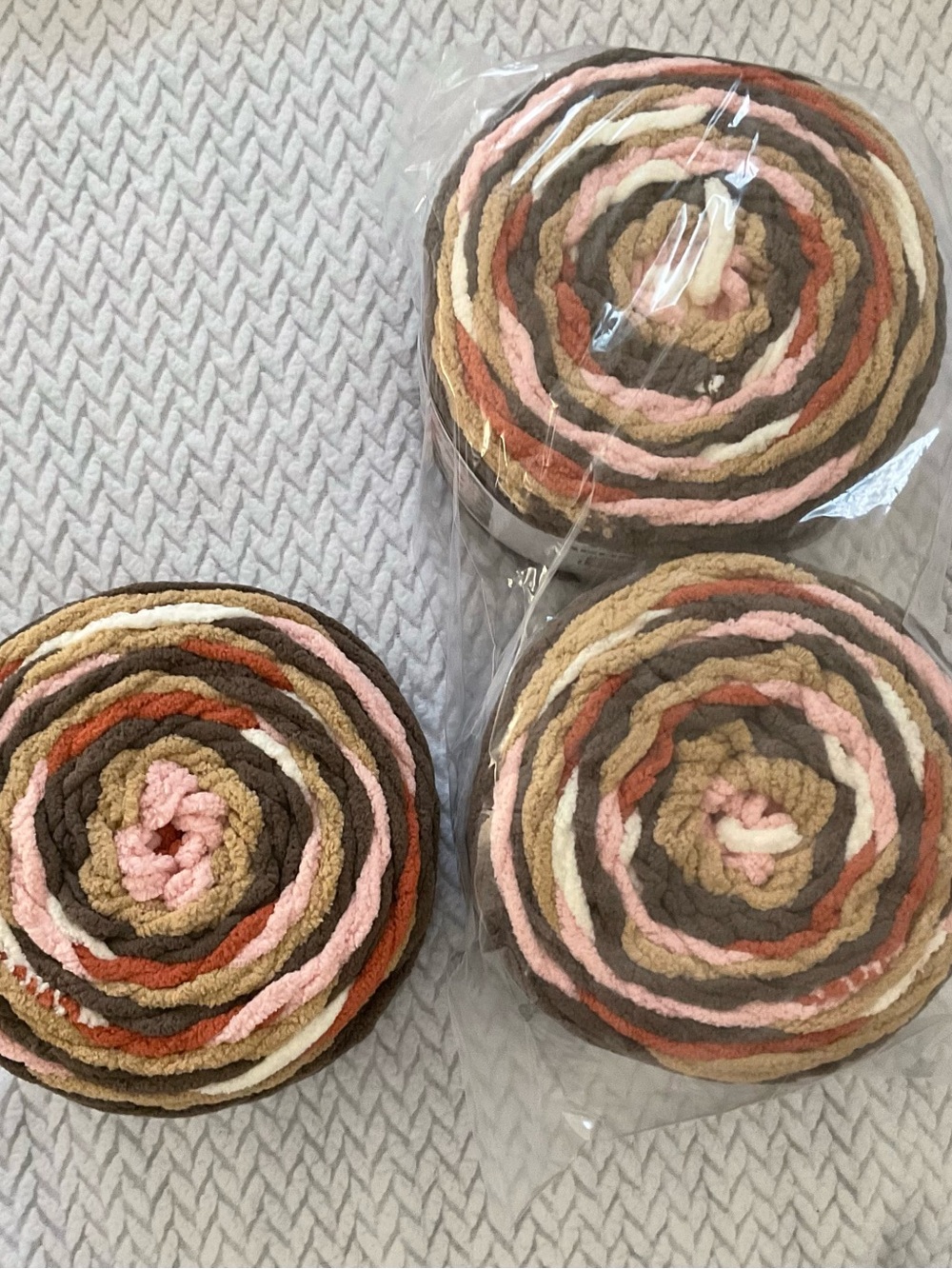 3 Bernat All In One Blanket Yarn in Coco Berry